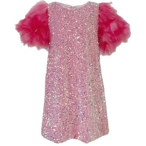 Lola & the boys ROSE FEATHER PARTY DRESS